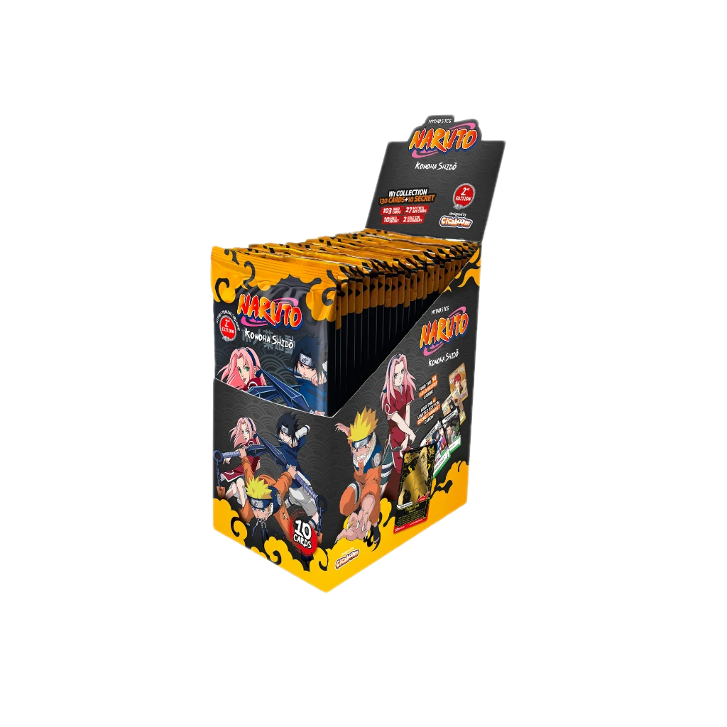 Pack Naturo mythos junta a caixa completa da 2ª Edição do Konoha Shidō e o Special Pack do Itachi e do Kisame