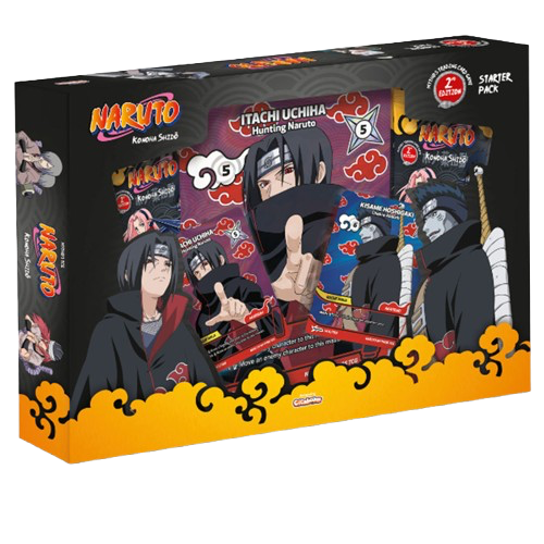 Pack Naturo mythos junta a caixa completa da 2ª Edição do Konoha Shidō e o Special Pack do Itachi e do Kisame