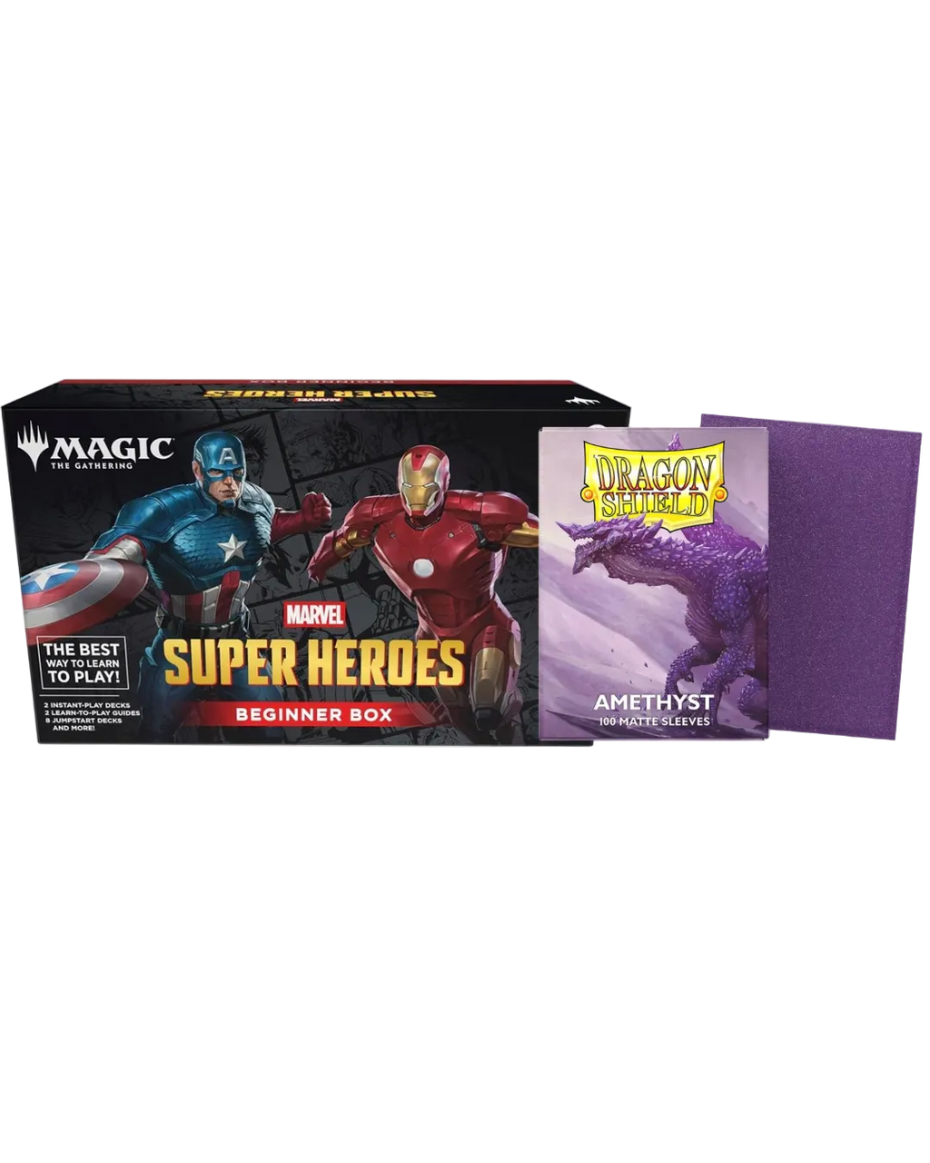 MTG | Kit Iniciante Marvel Super Heroes + 2 Dragon Shield Matte 100