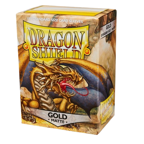 Dragon Shield Matte — Gold | 100 Sleeves | 63 x 88 mm (Standard)