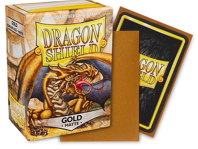 Dragon Shield Matte — Gold | 100 Sleeves | 63 x 88 mm (Standard)